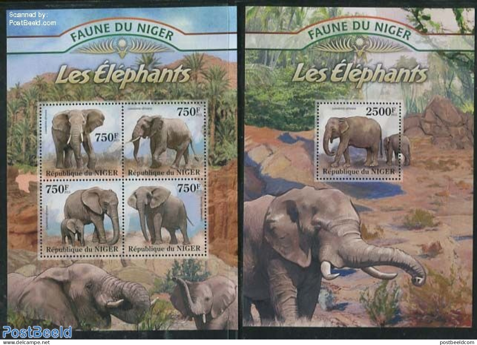 Niger 2013 Elephants 2 S/s, Mint NH, Nature - Animals (others & Mixed) - Elephants - Níger (1960-...)