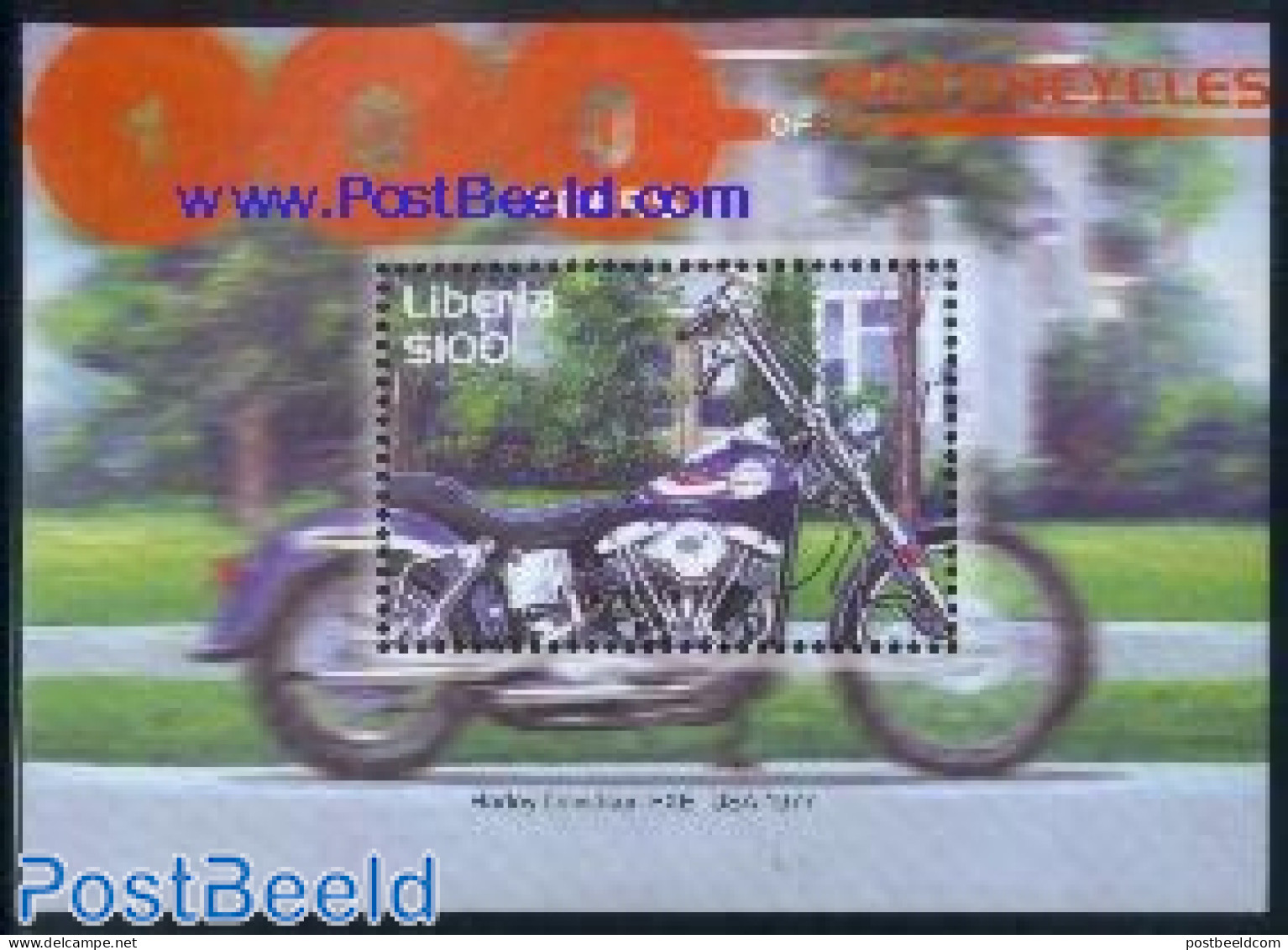 Liberia 2001 Harley Davidson S/s, Mint NH, Transport - Motorcycles - Motorbikes