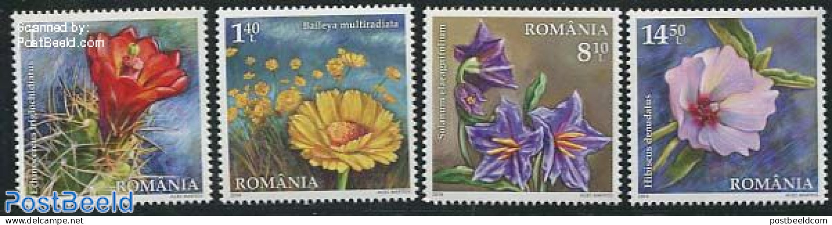 Romania 2014 Desert Flowers 4v, Mint NH, Nature - Cacti - Flowers & Plants - Nuovi