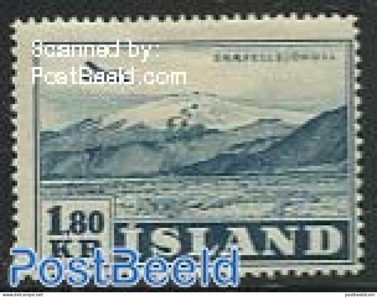 Iceland 1952 1.80Kr, Stamp Out Of Set, Unused (hinged), Transport - Aircraft & Aviation - Ungebraucht