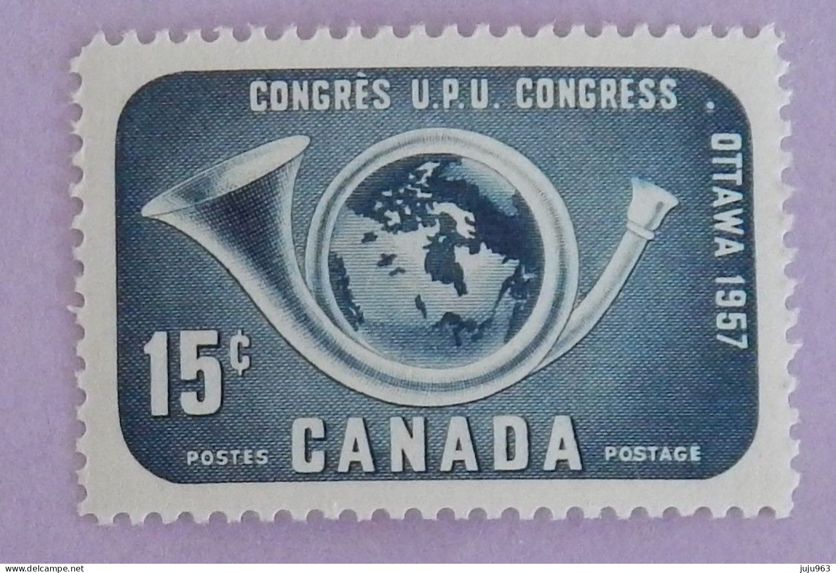 CANADA YT 299 NEUF**MNH "COR DE POSTE ET GLOBE" ANNÉE 1957 - Nuovi