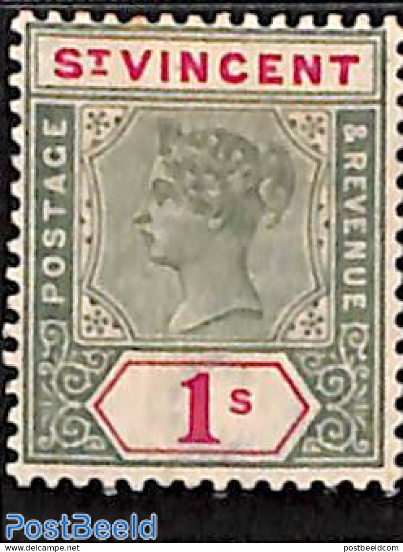 Saint Vincent 1899 1Sh, Stamp Out Of Set, Unused (hinged) - St.Vincent (1979-...)