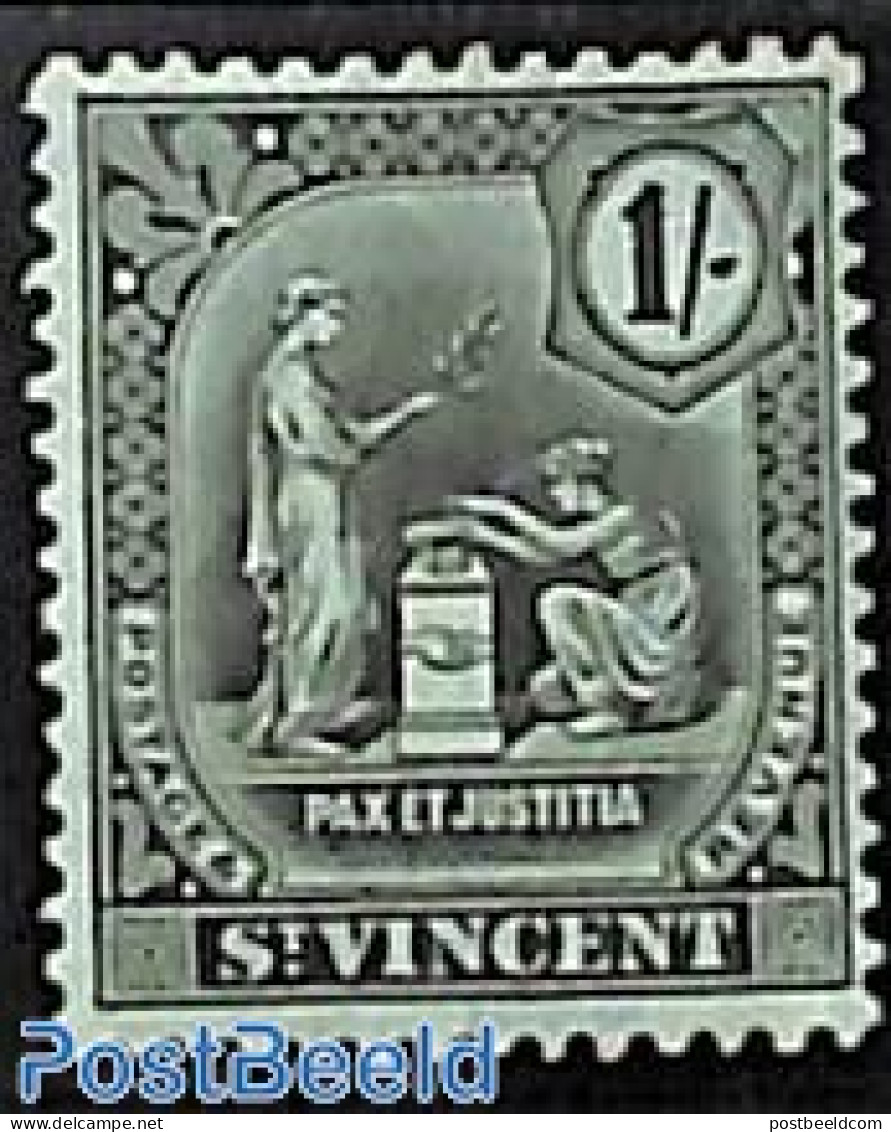 Saint Vincent 1909 1Sh, Stamp Out Of Set, Unused (hinged) - St.Vincent (1979-...)