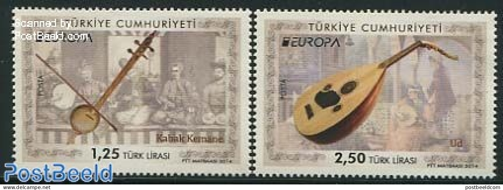 Türkiye 2014 Europa, Music Instruments 2v, Mint NH, History - Performance Art - Europa (cept) - Music - Musical Instr.. - Sonstige & Ohne Zuordnung