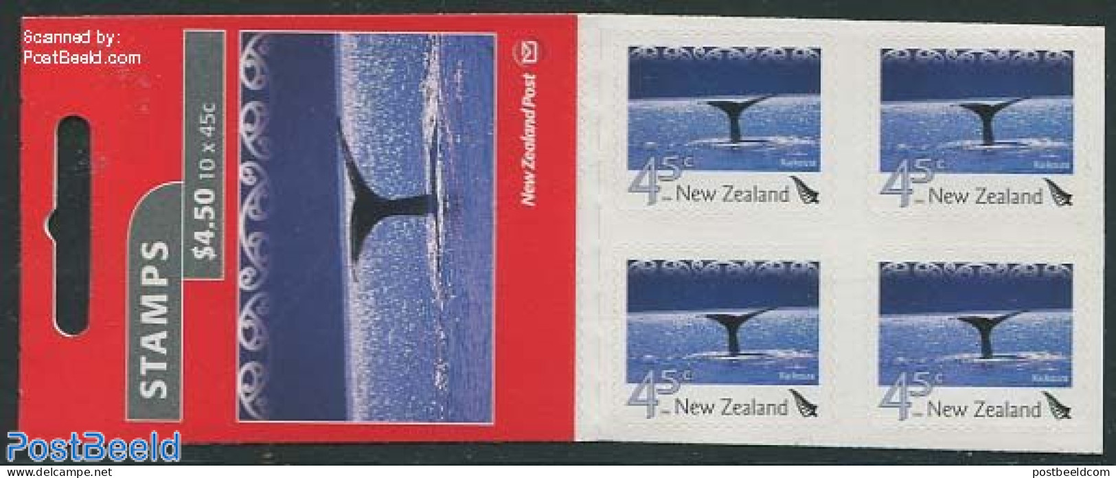 New Zealand 2004 Whale Booklet, Mint NH, Nature - Sea Mammals - Stamp Booklets - Unused Stamps