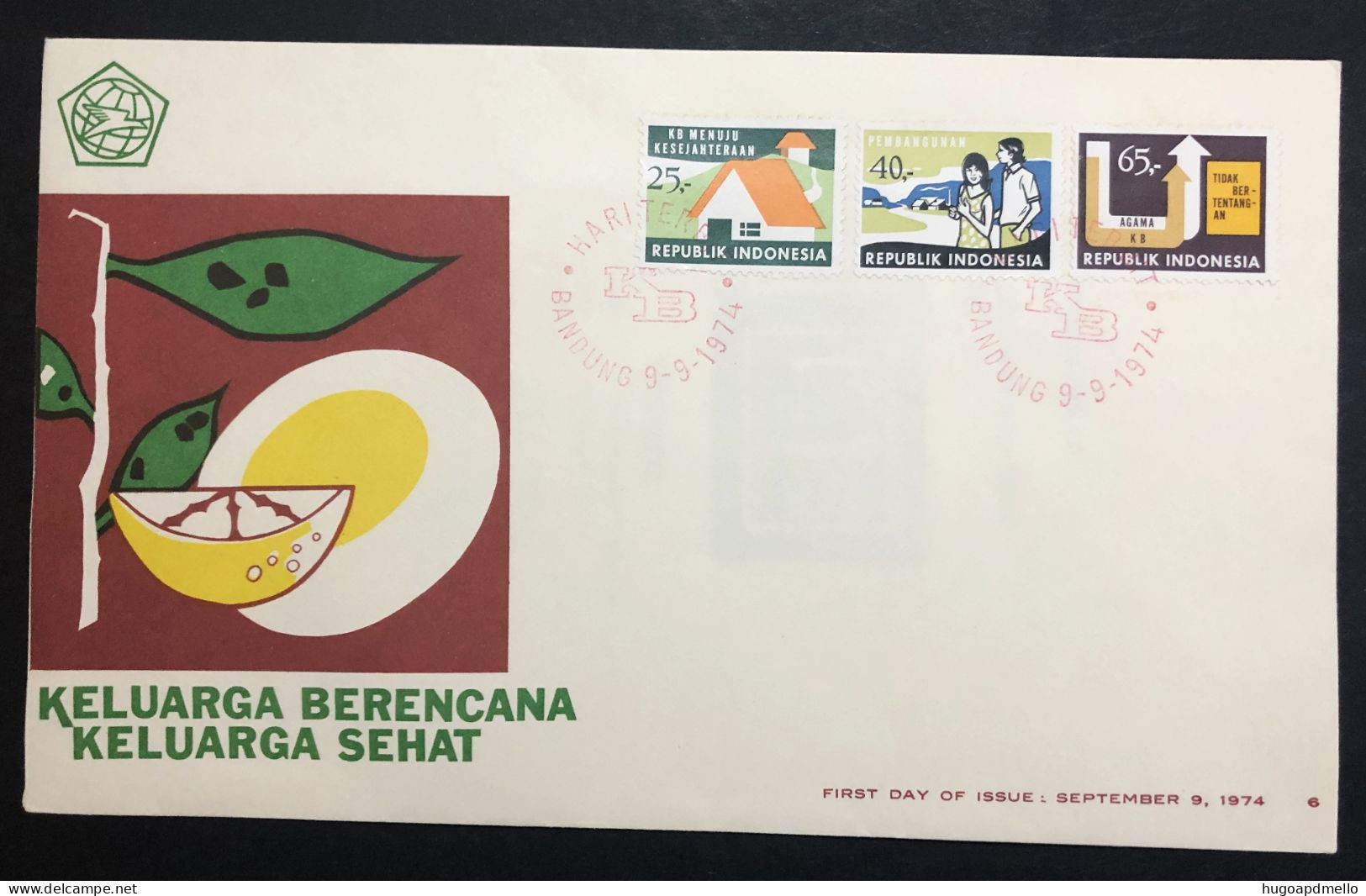 INDONESIA, Uncirculated FDC, « FAMILY PLANNING », « KELUARGA BERENCANA KELUARGA SEHAT », 1974 - Andere & Zonder Classificatie