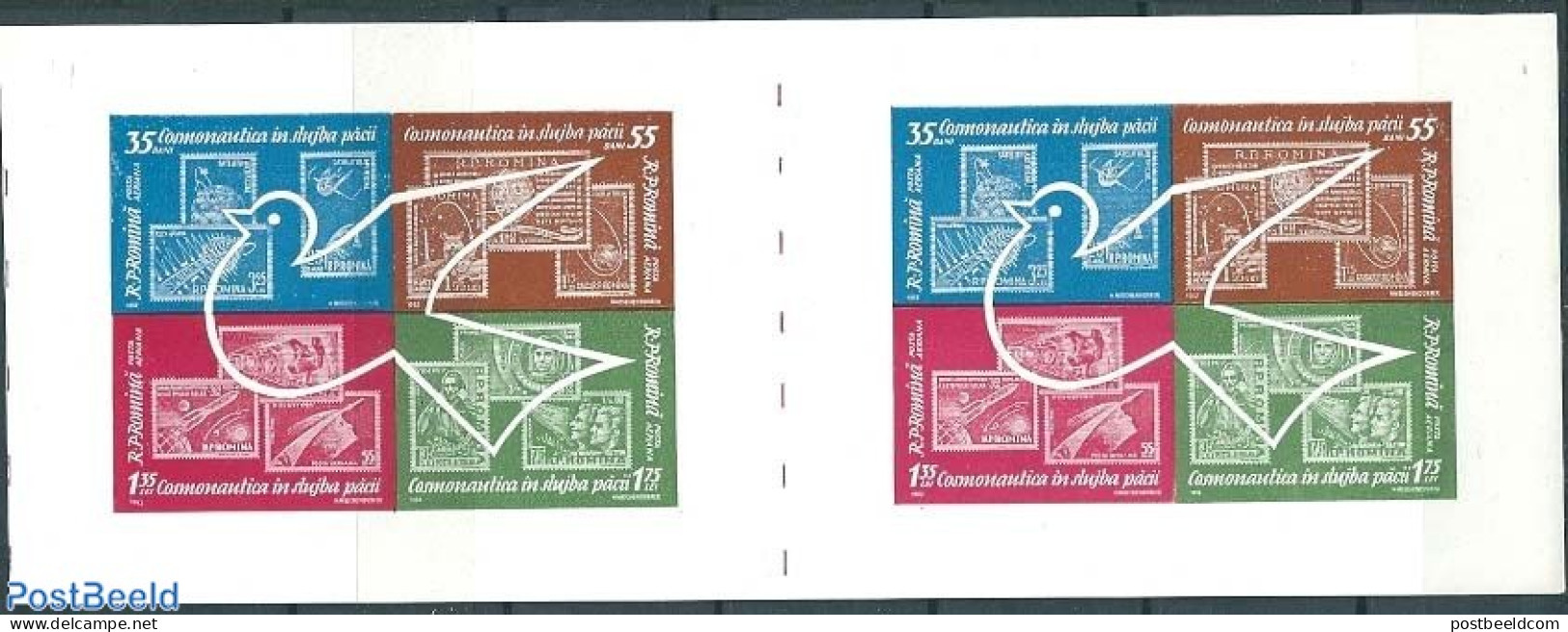 Romania 1962 Space Exploration S/s, Pair, Mint NH, Stamps On Stamps - Ungebraucht