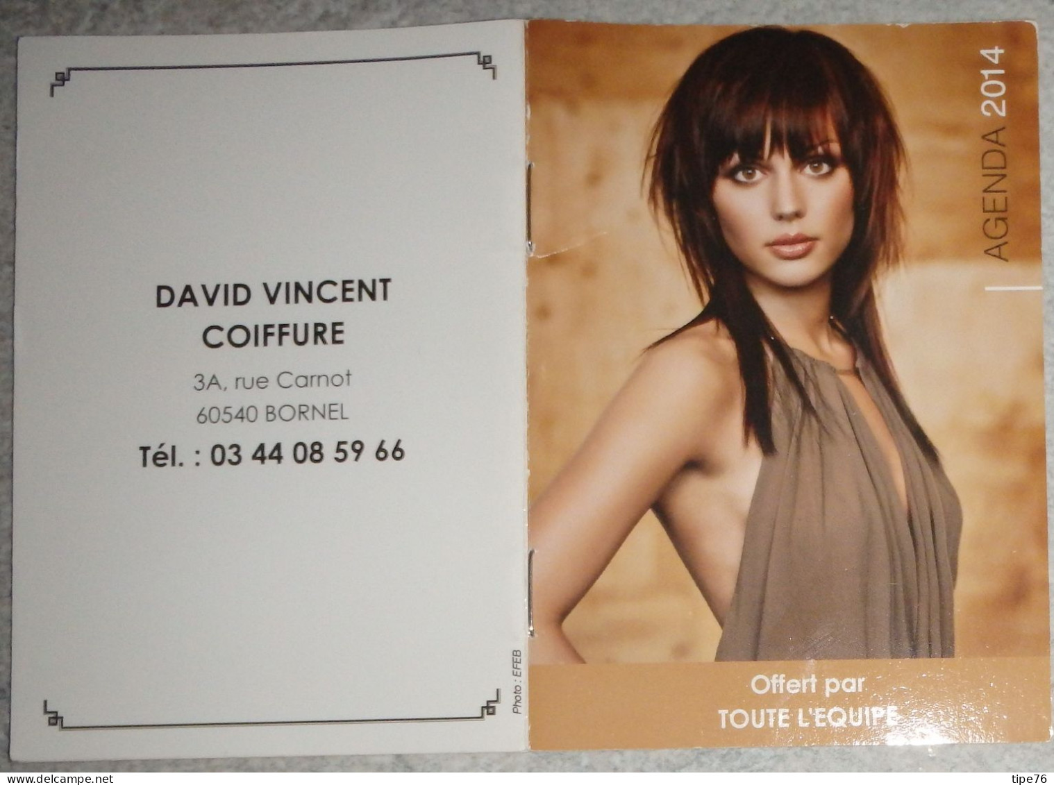 Petit Calendrier De Poche  Agenda 2014 Coiffeur Coiffure  Bornel Oise - 20 Pages - Tamaño Pequeño : 2001-...