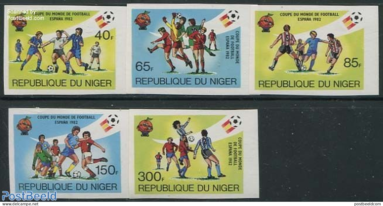 Niger 1981 Worldcup Football 5v, Imperforated, Mint NH, Sport - Football - Níger (1960-...)