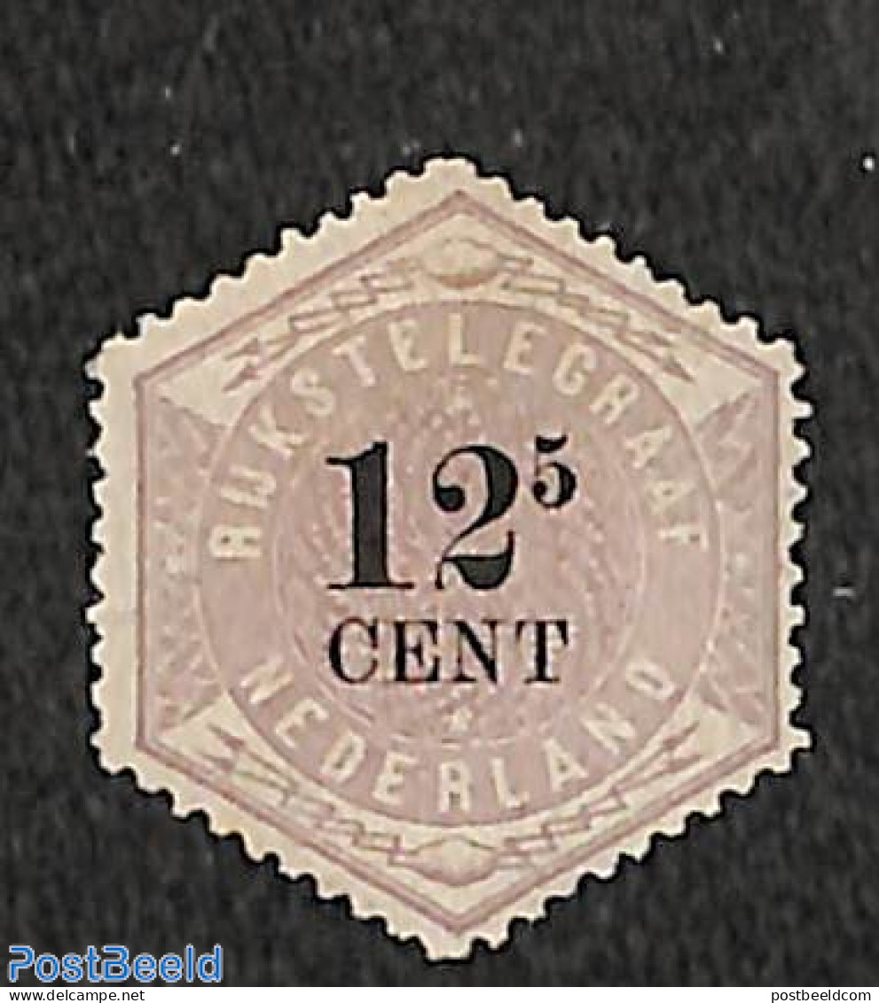 Netherlands 1877 Telegram 12.5c, Stamp Out Of Set, Unused (hinged) - Telegrafi