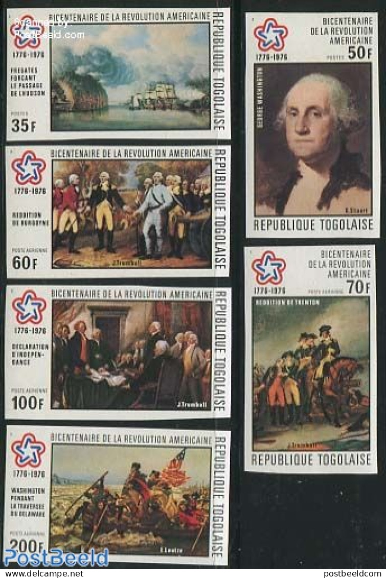 Togo 1976 American Bicentenary 6v, Imperforated, Mint NH, History - Transport - US Bicentenary - Ships And Boats - Ships
