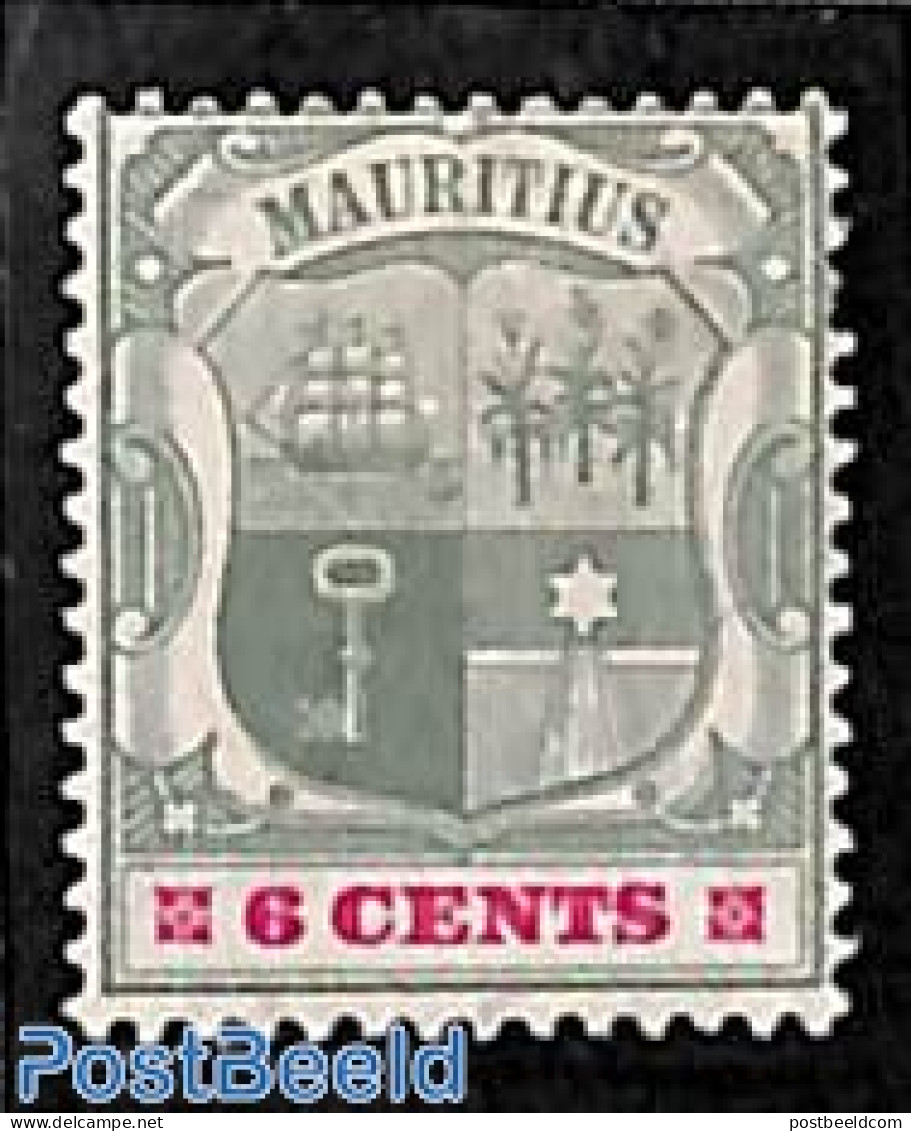 Mauritius 1899 6c, Stamp Out Of Set, Unused (hinged), History - Transport - Coat Of Arms - Ships And Boats - Ships