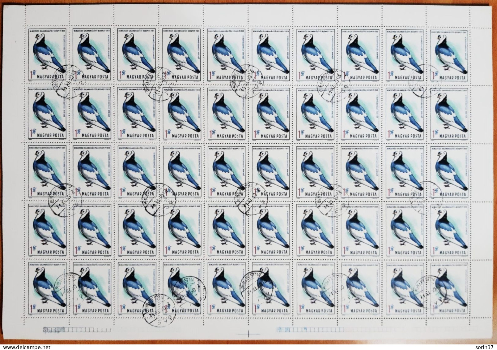 Hungria Pliego 50 Sellos Año 1969 Usado  Palomas - Used Stamps