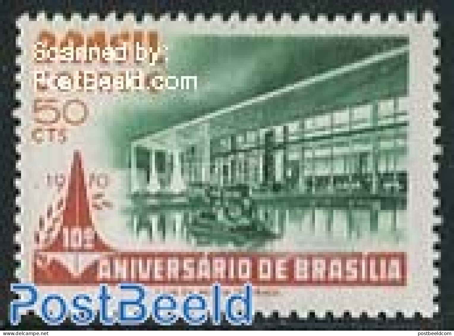 Brazil 1970 50c, Stamp Out Of Set, Mint NH, Art - Modern Architecture - Nuovi