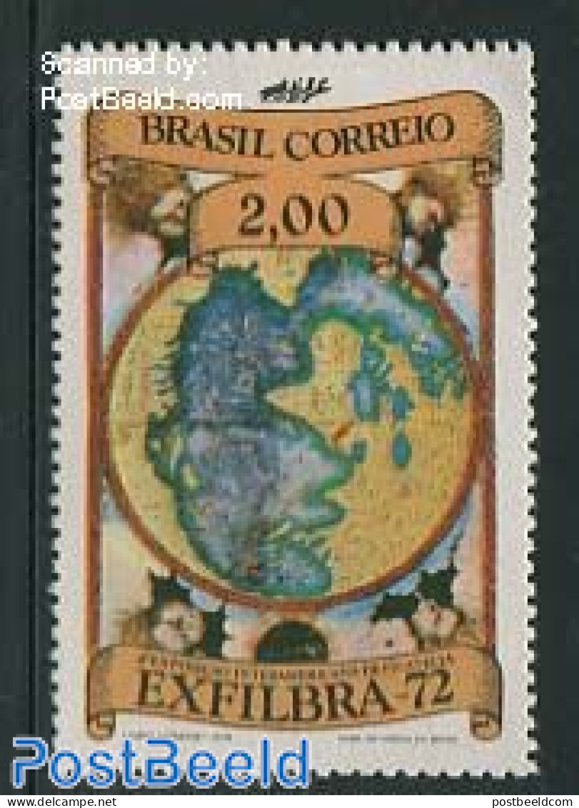 Brazil 1972 2Cr, Stamp Out Of Set, Mint NH, Various - Philately - Maps - Nuovi