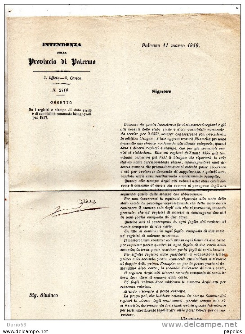 1856    PALERMO - Decreti & Leggi