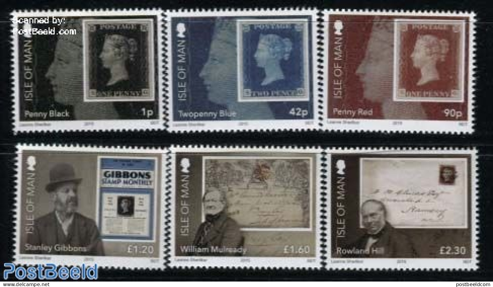 Isle Of Man 2015 Penny Black, Stamp Anniversary 6v, Mint NH, Philately - Sir Rowland Hill - Stamps On Stamps - Rowland Hill