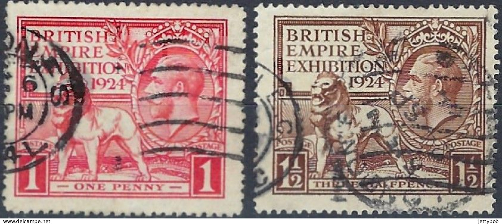 GB 1924 GV British Empire Exhibition Complete Set Of 2 Values Used - Oblitérés