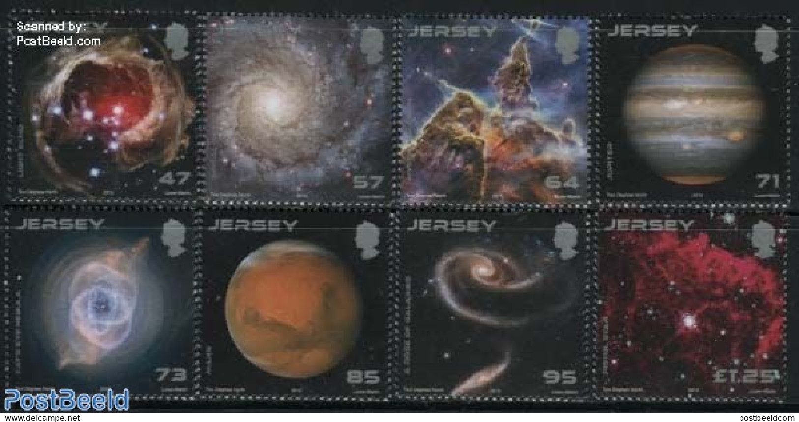 Jersey 2015 Hubble 25 Years 8v, Mint NH, Science - Astronomy - Astrology