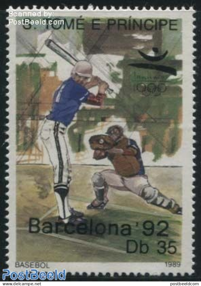 Sao Tome/Principe 1989 35Db, Stamp Out Of Set, Mint NH, Sport - Baseball - Sport (other And Mixed) - Béisbol