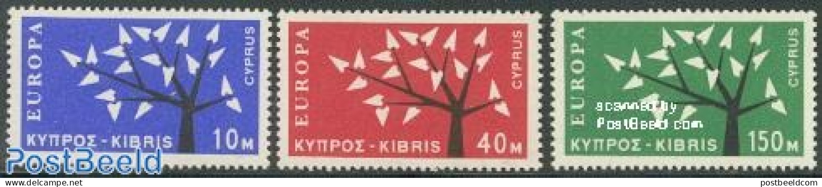 Cyprus 1963 Europa (1962 Issue) 3v, Unused (hinged), History - Nature - Europa (cept) - Trees & Forests - Unused Stamps