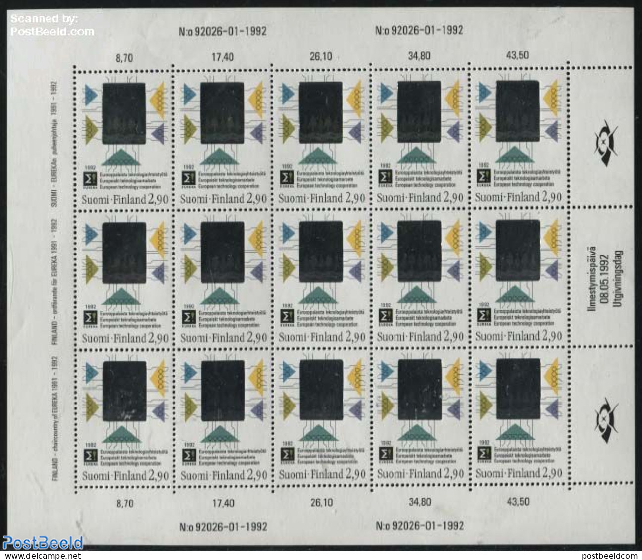 Finland 1992 Technology, Holograms M/s, Mint NH, History - Science - Various - Europa Hang-on Issues - Computers & IT .. - Neufs