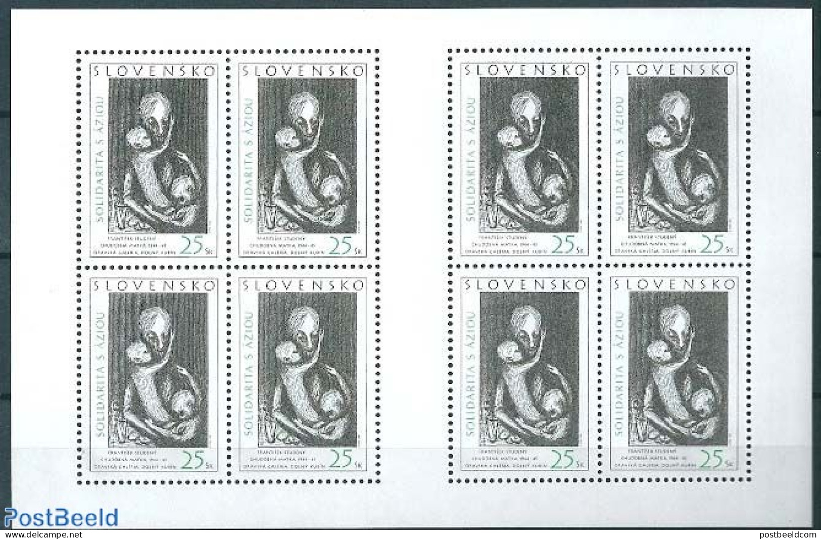 Slovakia 2005 Solidarity With Asia M/s, Mint NH, Art - Modern Art (1850-present) - Neufs