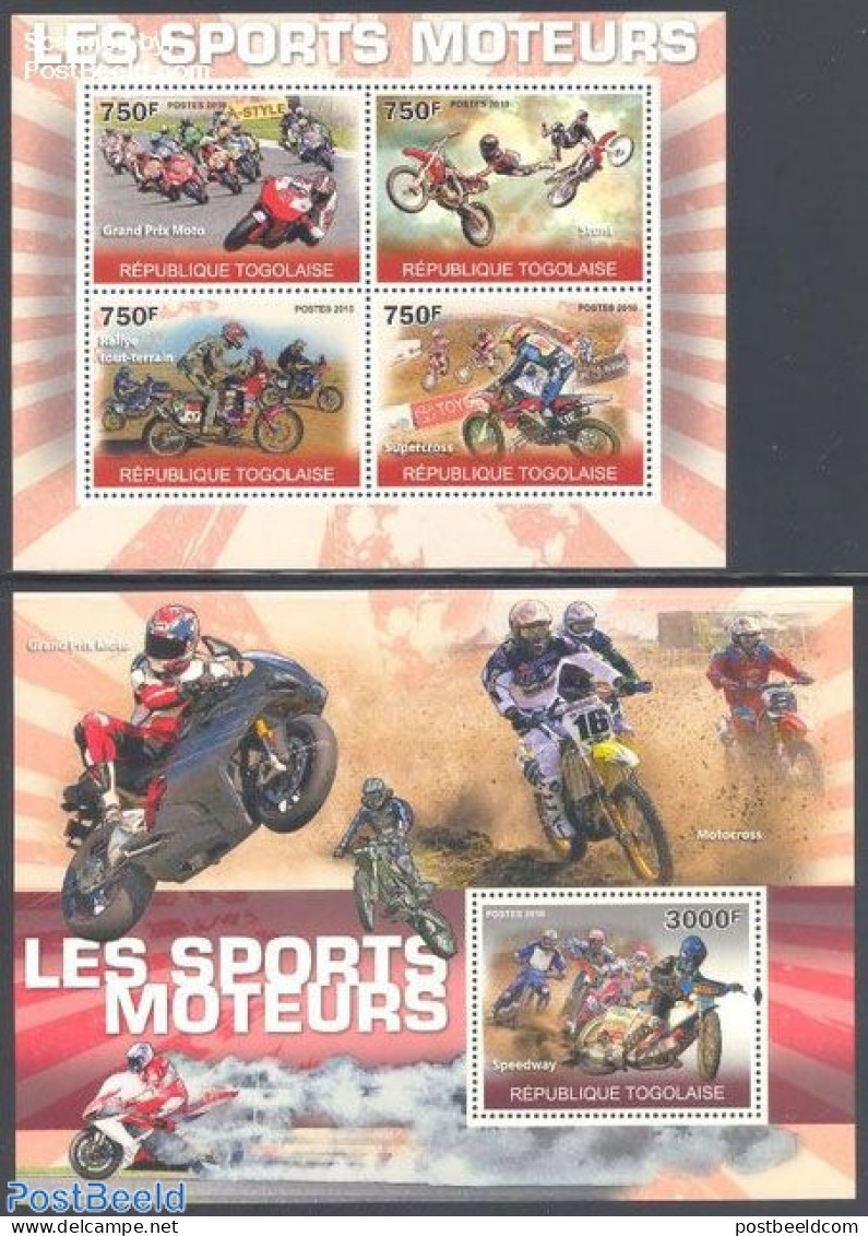 Togo 2010 Motorsports 2 S/s, Mint NH, Transport - Motorcycles - Motorräder