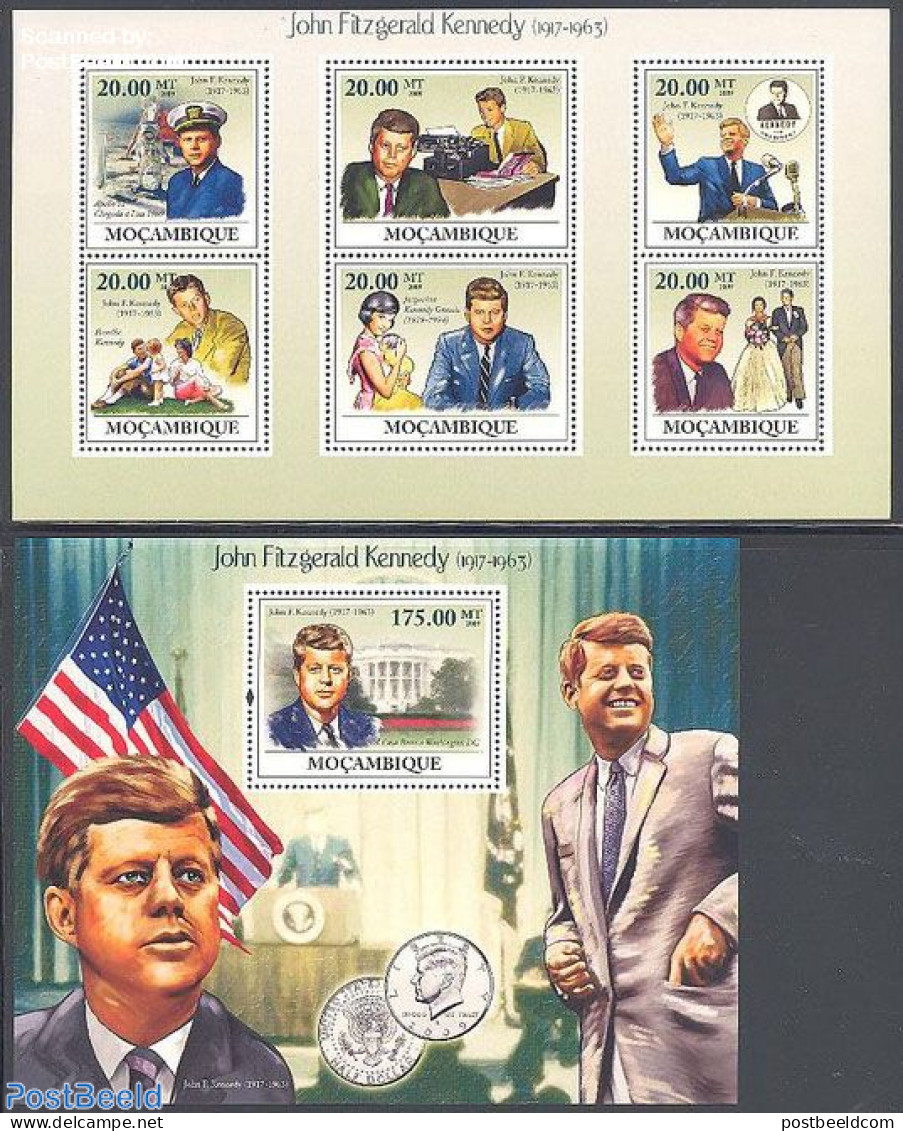 Mozambique 2009 J.F. Kennedy 2 S/s, Mint NH, History - American Presidents - Mozambique