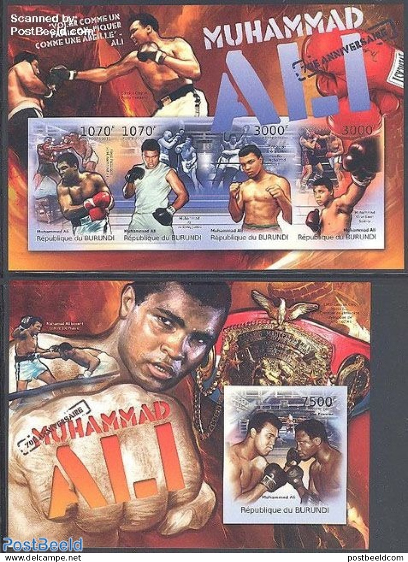 Burundi 2012 Muhammad Ali 2 S/s, Imperforated, Mint NH, Sport - Boxing - Sport (other And Mixed) - Boxeo