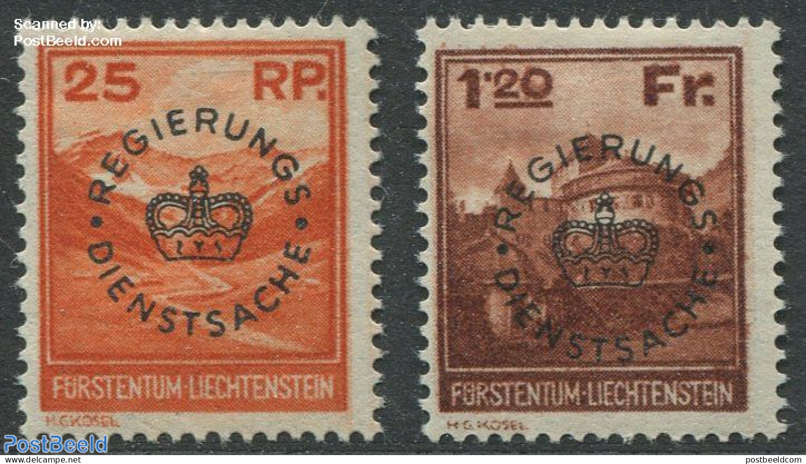 Liechtenstein 1933 On Service 2v, Unused (hinged) - Andere & Zonder Classificatie
