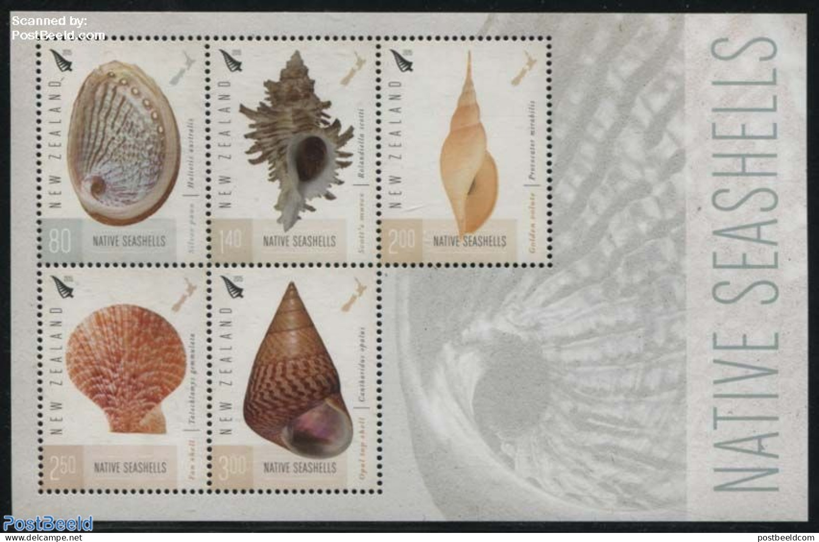 New Zealand 2015 Native Seashells S/s, Mint NH, Nature - Shells & Crustaceans - Neufs