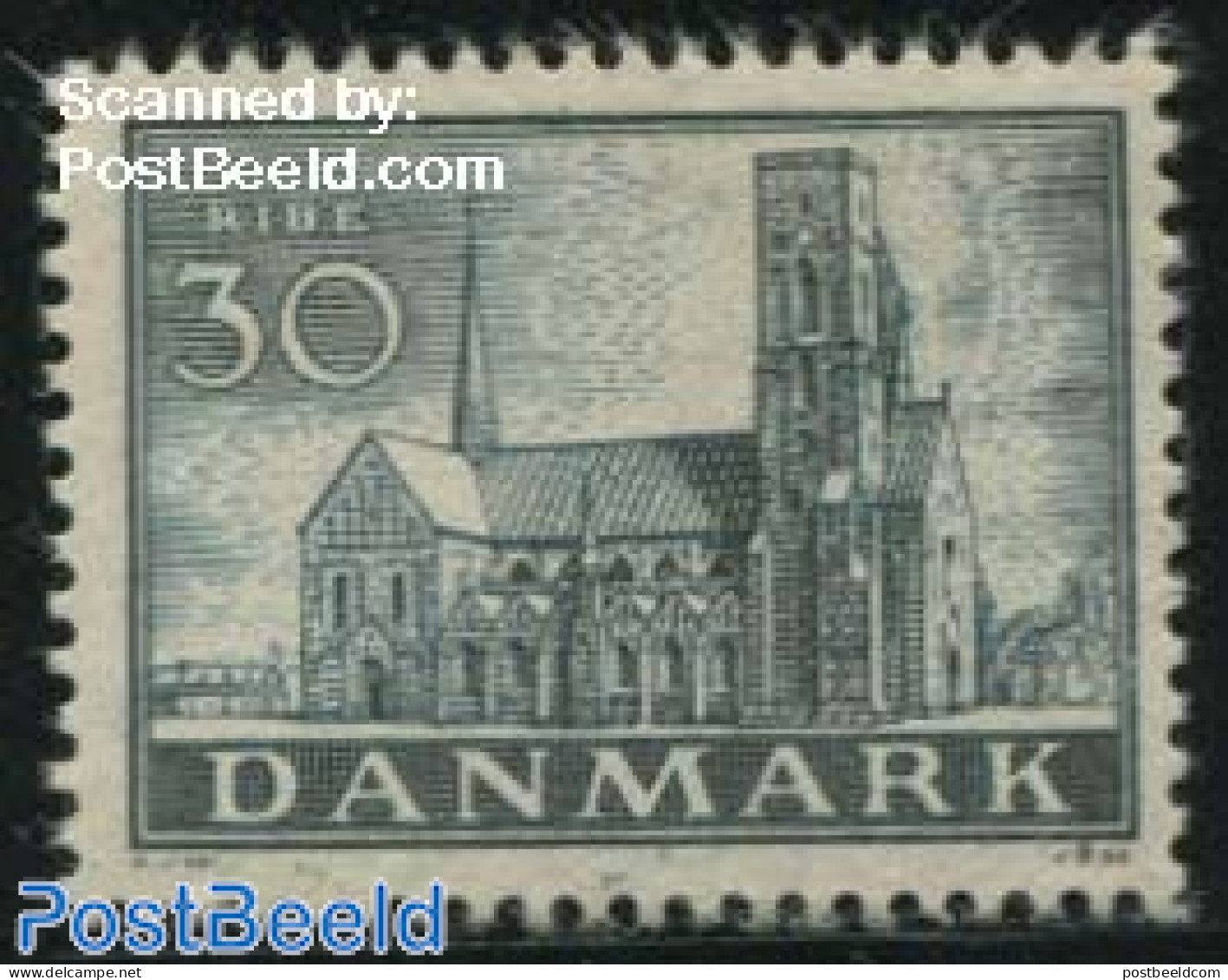 Denmark 1936 30o, Stamp Out Of Set, Mint NH, Religion - Churches, Temples, Mosques, Synagogues - Neufs
