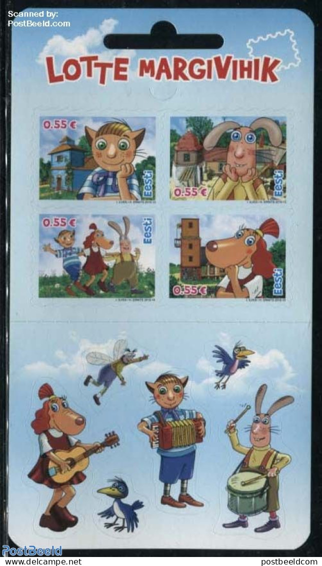 Estonia 2015 Lotte 4v S-a In Booklet, Mint NH, Nature - Performance Art - Rabbits / Hares - Radio And Television - Sta.. - Telecom