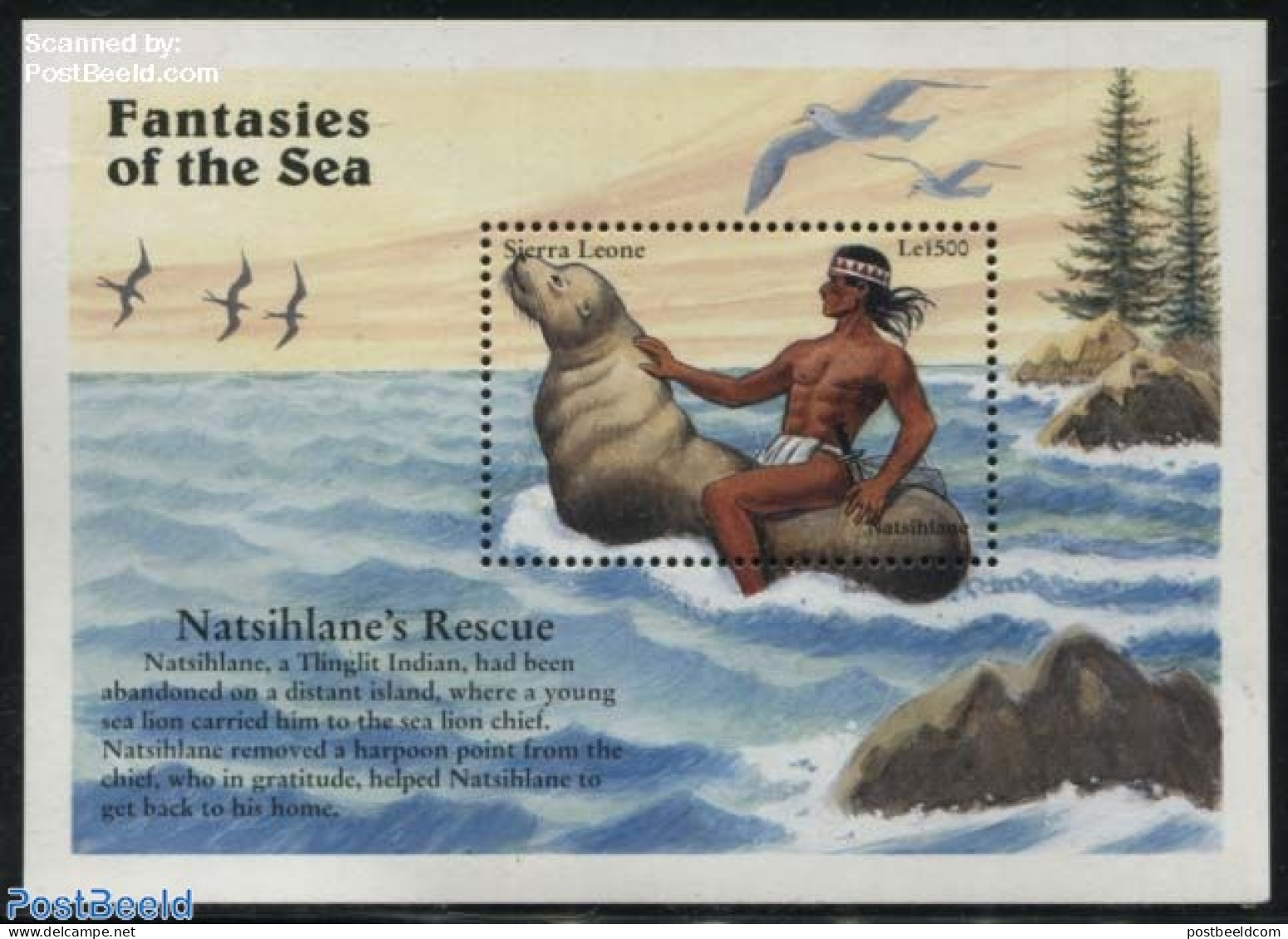 Sierra Leone 1996 Nathislane S/s, Mint NH, Nature - Sea Mammals - Art - Fairytales - Cuentos, Fabulas Y Leyendas