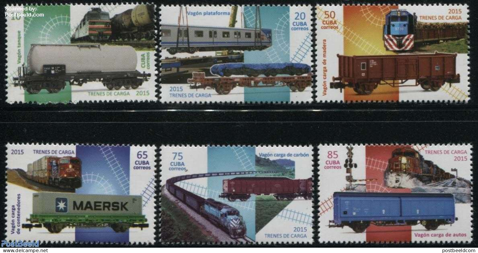 Cuba 2015 Cargo Trains 6v, Mint NH, Transport - Railways - Neufs