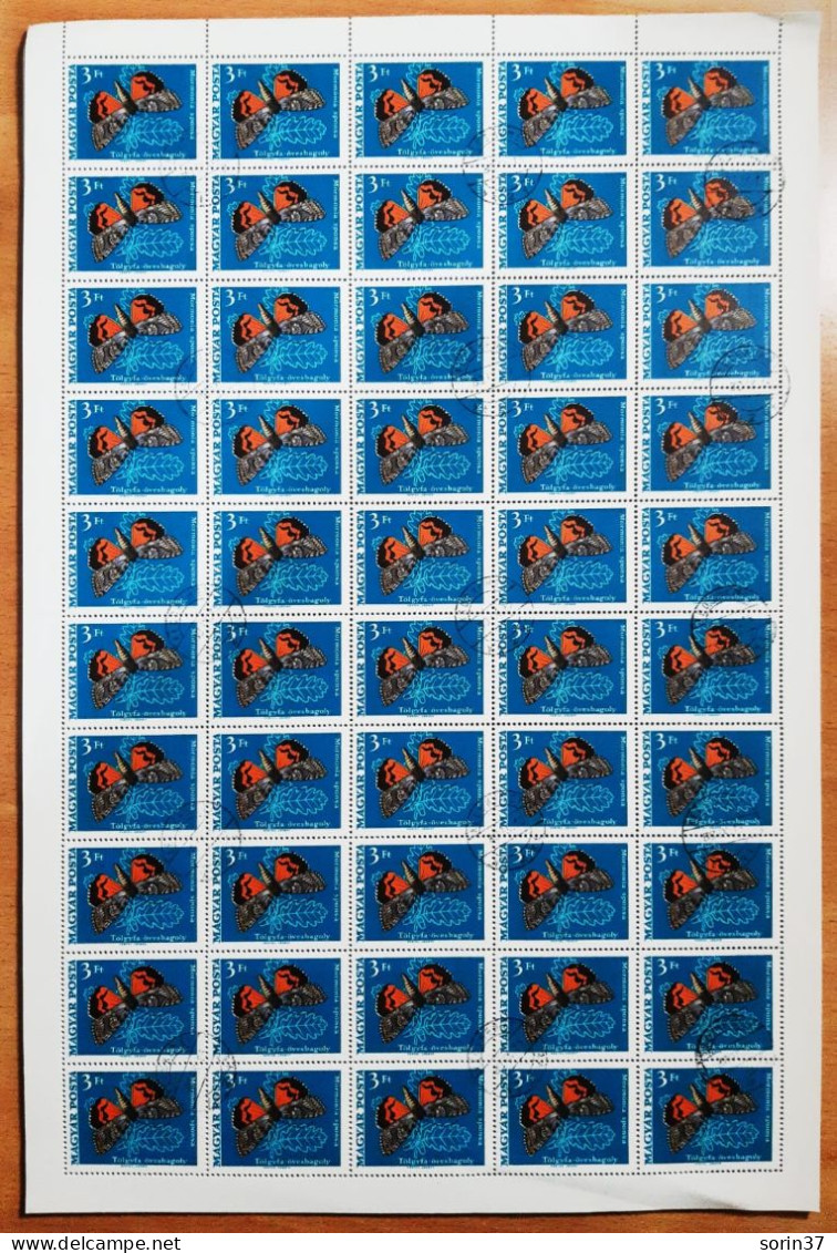 Hungria Pliego 50 Sellos Año 1969 Usado  Mariposas - Usado