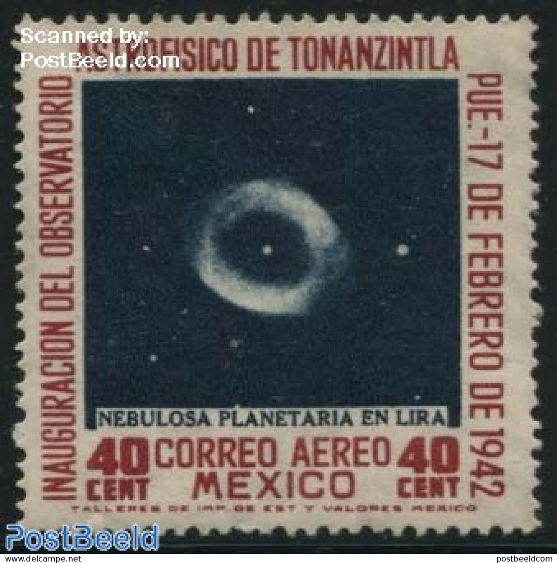 Mexico 1942 40c, Stamp Out Of Set, Mint NH, Science - Astronomy - Astrology
