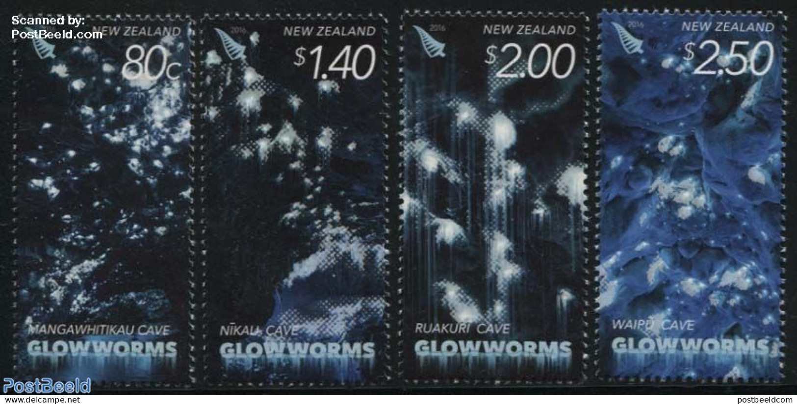 New Zealand 2016 Glowworms 4v, Mint NH, Nature - Animals (others & Mixed) - Insects - Ongebruikt