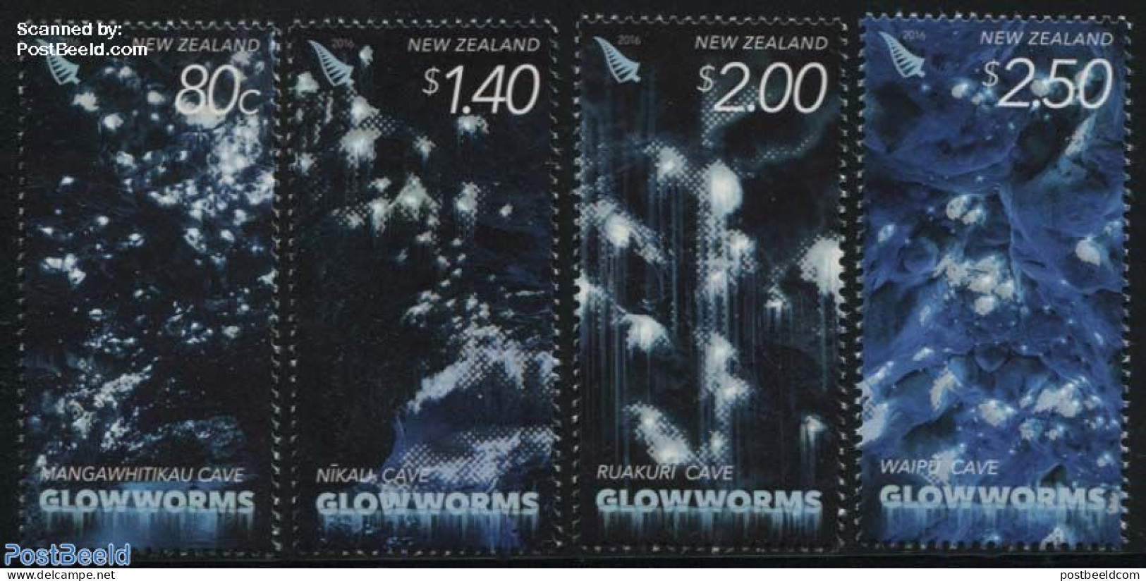 New Zealand 2016 Glowworms 4v, Mint NH, Nature - Animals (others & Mixed) - Insects - Nuevos