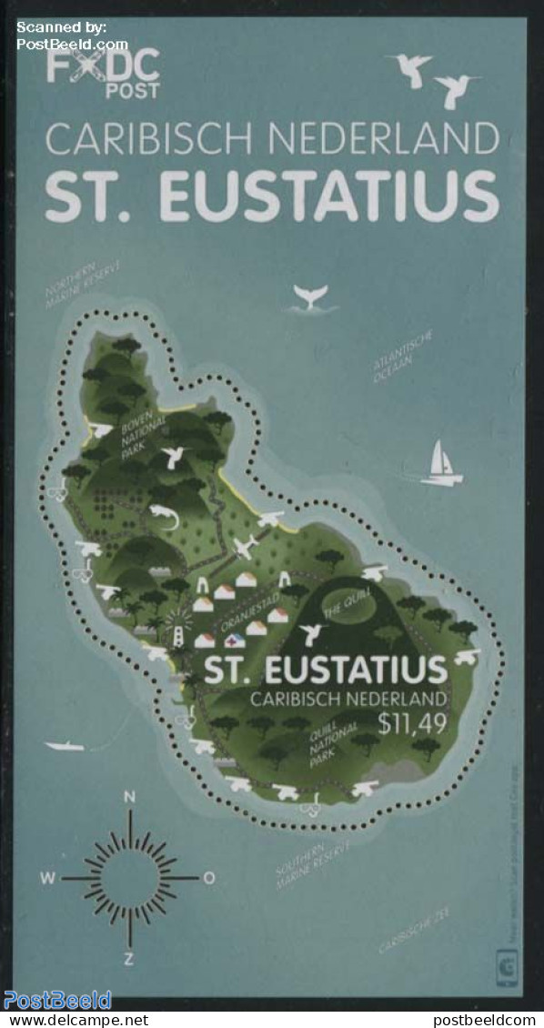 Dutch Caribbean 2016 Sint Eustatius S/s, Mint NH, Nature - Transport - Various - Birds - Reptiles - Sea Mammals - Ship.. - Ships