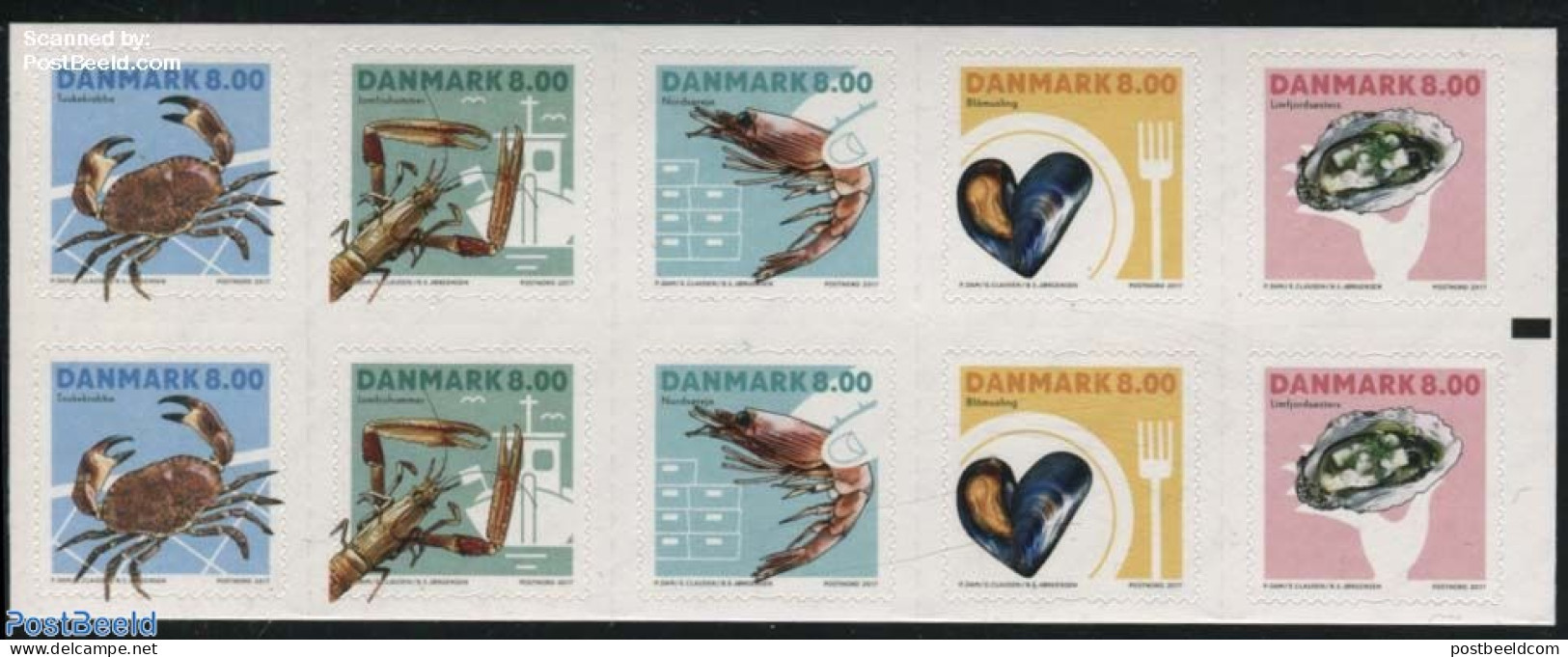 Denmark 2017 Shellfish Booklet, Mint NH, Health - Nature - Transport - Food & Drink - Shells & Crustaceans - Stamp Boo.. - Ungebraucht