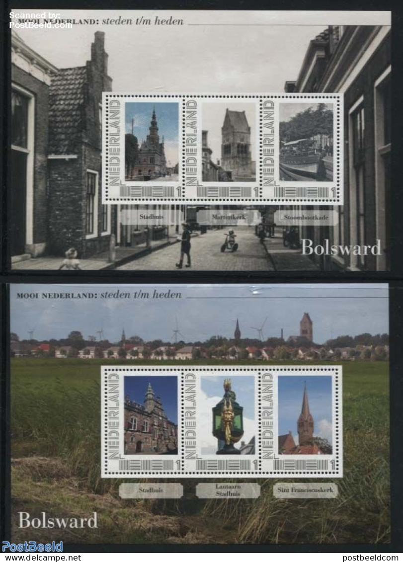 Netherlands - Personal Stamps TNT/PNL 2011 Cities In The Past And Present 2 S/s, Bolsward, Mint NH, Transport - Ships .. - Ships