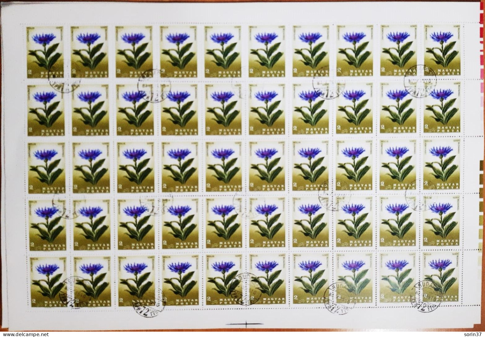 Hungria Pliego 50 Sellos Año 1967 Usado Flores - Usado