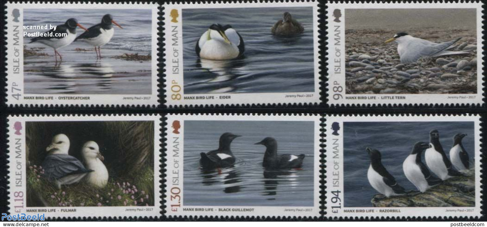 Isle Of Man 2017 Coastal Birds 6v, Mint NH, Nature - Birds - Ducks - Isola Di Man