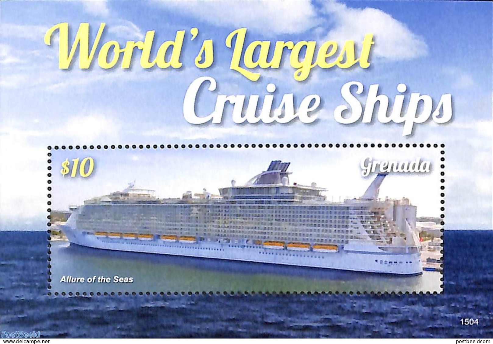 Grenada 2015 World's Largest Cruise Ships S/s, Mint NH, Transport - Ships And Boats - Ships
