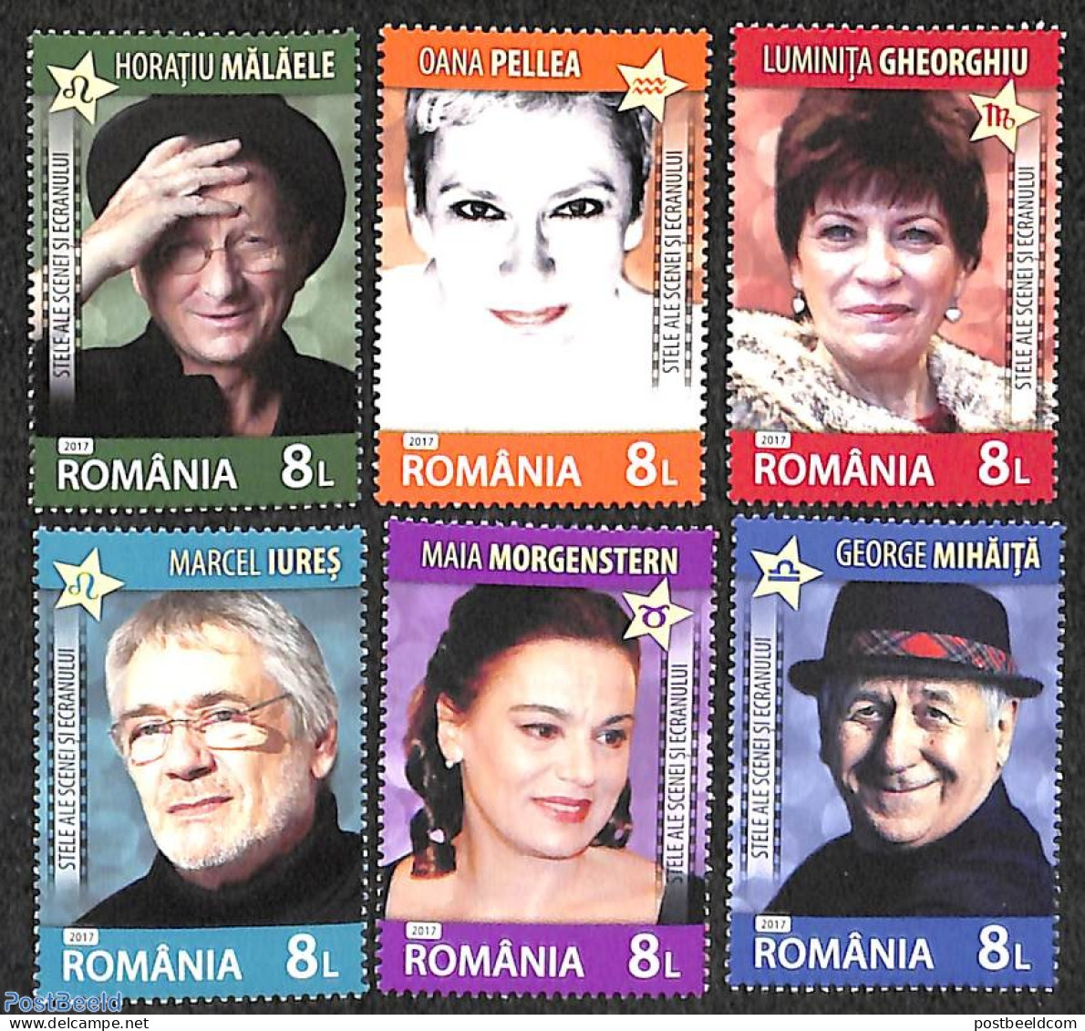 Romania 2017 Stars Of Stage And Screen 6v, Mint NH, Performance Art - Movie Stars - Theatre - Unused Stamps