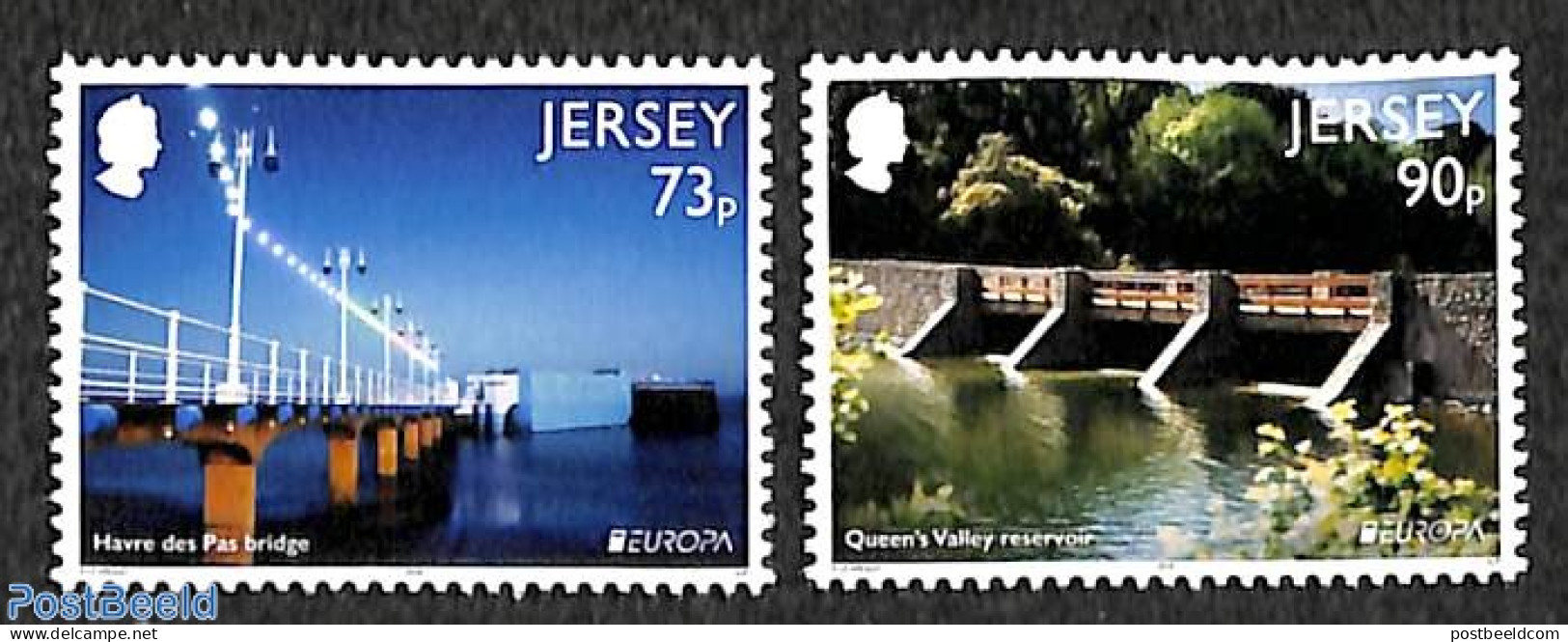 Jersey 2018 Europa, Bridges 2v, Mint NH, History - Europa (cept) - Art - Bridges And Tunnels - Ponti