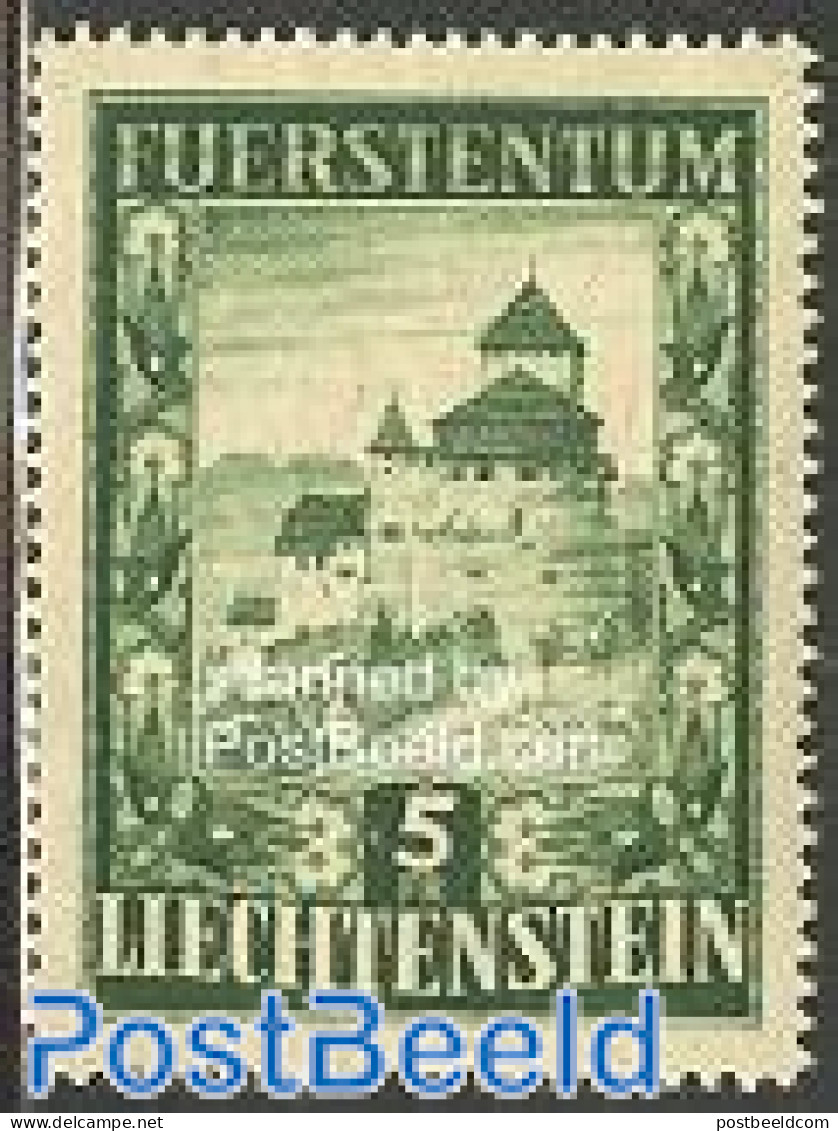 Liechtenstein 1952 Vaduz Burg 1v, Unused (hinged), Art - Castles & Fortifications - Neufs