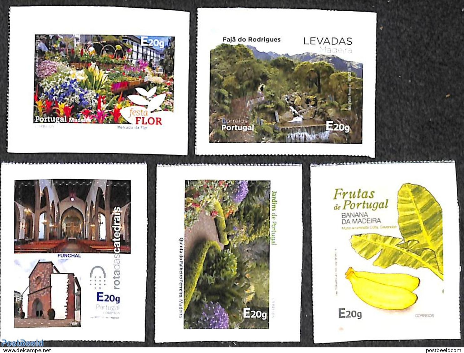 Madeira 2018 Island Views 5v S-a, Mint NH, Nature - Religion - Flowers & Plants - Fruit - Gardens - Churches, Temples,.. - Fruits